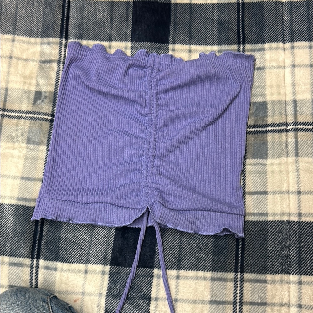 Kids Purple Ribbed Skirt